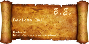 Baricsa Emil névjegykártya