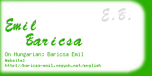 emil baricsa business card